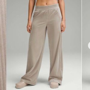 Lululemon Pants Scuba Mid Rise Wide Leg Velvet Cord Riverstone W5FRES